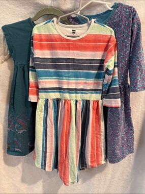 Bundle of 3 Tea Collection Girls' Cotton Long Sleeve Dresses Size 6 *READ*